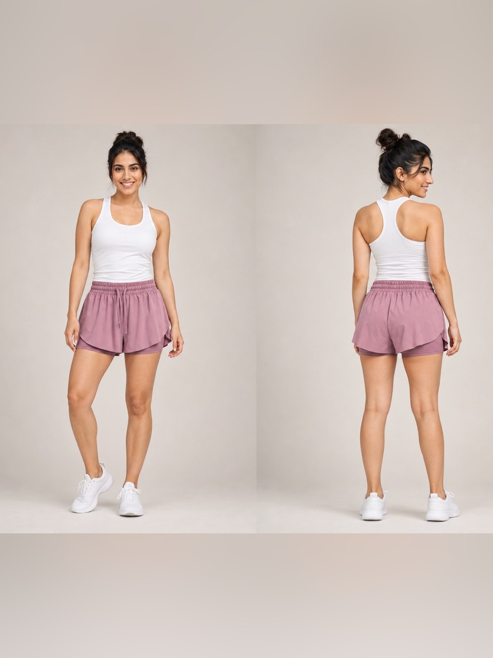 liberty Women's Layered Athletic Shorts - Dusty Rose
